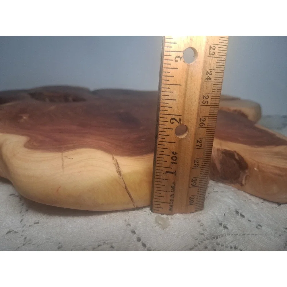 JTC Woodwork Artisan Live Edge Aromatic Red Cedar Serving Board Wood Tray Large
